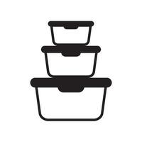 Essen Container Symbol. Brotdose Symbol. organisieren Essen Lager Behälter. Vektor Symbol isoliert auf Weiß Hintergrund.