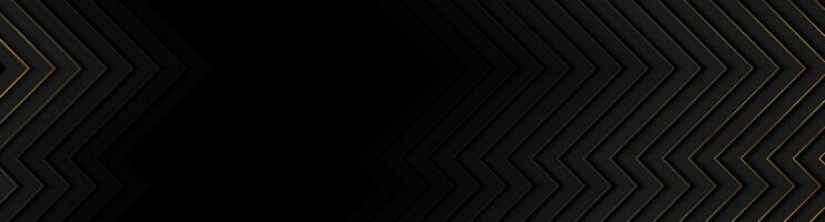 svart och gyllene Ränder abstrakt tech geometrisk bakgrund vektor