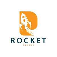 Raum Rakete Logo Design, Raum Fahrzeug Technologie Vektor, einfach Schablone modern Illustration vektor
