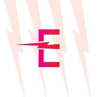 e Brief Logo mit das elektrisch Zeichen, Elektrizität Logo, Leistung Energie Logo, und Symbol vektor