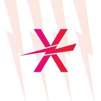x brev logotyp med de elektrisk tecken, elektricitet logotyp, kraft energi logotyp, och ikon vektor