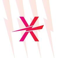 x Brief Logo mit das elektrisch Zeichen, Elektrizität Logo, Leistung Energie Logo, und Symbol vektor