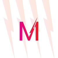 m Brief Logo mit das elektrisch Zeichen, Elektrizität Logo, Leistung Energie Logo, und Symbol vektor