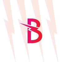 b Brief Logo mit das elektrisch Zeichen, Elektrizität Logo, Leistung Energie Logo, und Symbol vektor