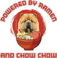 Ramen Sushi Chow Chow Hund T-Shirt vektor