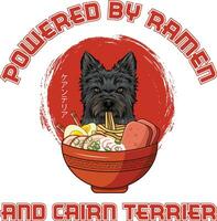 Ramen Sushi Steinhaufen Terrier T-Shirt vektor