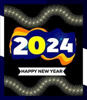 glücklich Neu Jahr Poster 2024 vektor