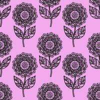 nahtlos Muster mit Mandala Blumen. schön schwarz und Weiß Blumen- Mandala Element. Lager Vektor Abbildungen zum das Internet und Drucken, Textilien, Hintergründe, Tapeten und Verpackung Papier. Vektor Illustration