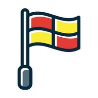 offside flagga vektor tjock linje fylld mörk färger ikoner för personlig och kommersiell använda sig av.