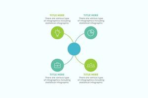 Präsentation Geschäft Kreis Infografik Vorlage mit 4 Schritt Elemente Vektor Illustration