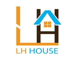 lh Haus Logo. geometrisch Haus Symbol linear Stil isoliert Konstruktion echt Nachlass Weiß Hintergrund die Architektur Gebäude Logos .Vorlage Element. vektor