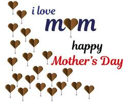 jag kärlek mamma Lycklig mödrar dag gåva kort bakgrund med kärlek hjärta form vektor