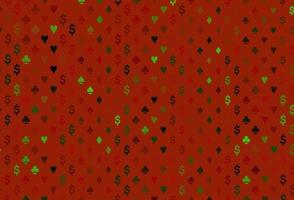 mörkgrön, röd vektorlayout med element av kort. vektor
