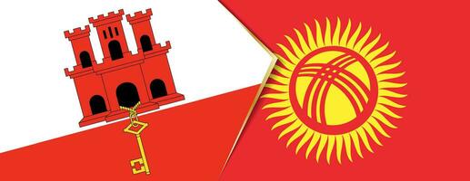 gibraltar och kyrgyzstan flaggor, två vektor flaggor.