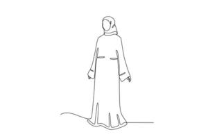 ein Frau tragen Arabisch Kleider vektor