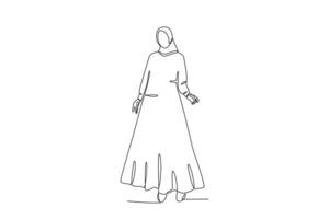ein stilvoll Frau tragen ein schön abaya vektor