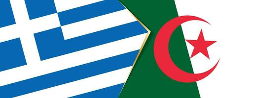 Griechenland und Algerien Flaggen, zwei Vektor Flaggen.