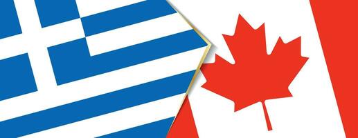 Griechenland und Kanada Flaggen, zwei Vektor Flaggen.