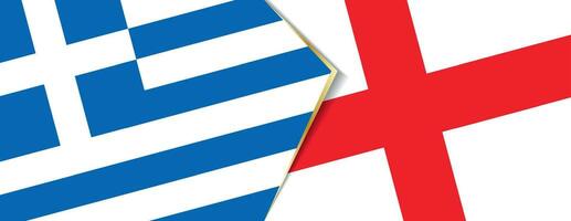Griechenland und England Flaggen, zwei Vektor Flaggen.