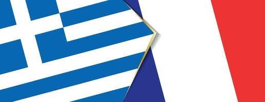 grekland och Frankrike flaggor, två vektor flaggor.