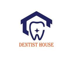 Dental Haus Logo . kreativ Logo zum Zahnarzt . Dental Klinik kreativ Unternehmen Logo. vektor