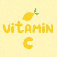 vitamin c med en citron.vitamin c vektor text