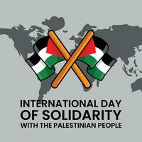 internationell dag av solidaritet de palestinsk människor med värld och flagga vektor illustration