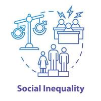 blaues Konzeptsymbol für soziale Ungleichheit vektor