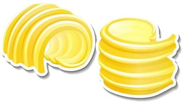 Curl Butter Sticker auf weißem Hintergrund vektor