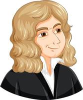 Porträt von Isaac Newton im Cartoon-Stil vektor