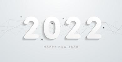 Frohes neues Jahr 2022 mit abstraktem Netzwerkhintergrund vektor