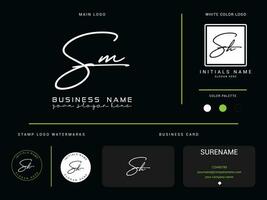 Initiale sm Luxus Unterschrift Logo, minimalistisch sm Logo Symbol und branding Design vektor