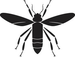 nyckfull pinne insekt logotyp svart och vit insekt konst vektor
