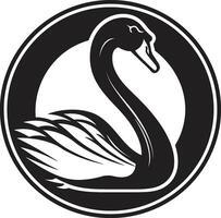 minimalistisk svan profil svan sjö reflexion ikon vektor