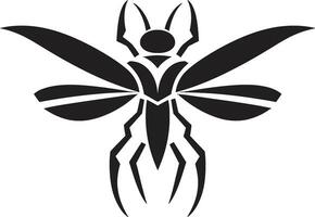 Wespe geflügelt Majestät Insekt Jäger Emblem vektor