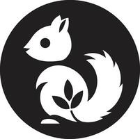 einfarbig Eichhörnchen Emblem schwarz Schönheit Symbol vektor