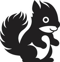 minimalistisch Eichhörnchen Emblem das schwarz Samt Akrobat vektor