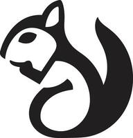 noir Eichhörnchen Silhouette Mitternacht Freude Logo vektor
