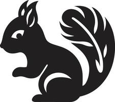 glatt Eichhörnchen Vektor Emblem schwarz Eichhörnchen Ikonographie