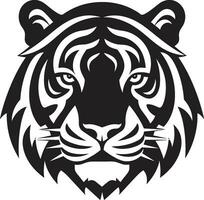 Tiger König Emblem beschattet Urwald Wächter vektor