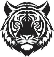 elegant Nachtzeit Tiger Symbol majestätisch wilde Katze Lineal Logo vektor