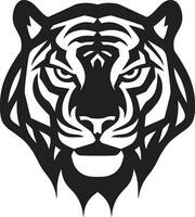 monochromatisch Tiger Gesicht Logo unheimlich katzenartig Siegel vektor