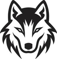 glatt schwarz Wolf Logo wild Alpha Wolf Insignien vektor