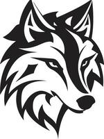 Wölfe heulen Logo einfarbig Tier Abzeichen vektor