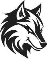 Mondschein Jäger Emblem anmutig schwarz Wolf Logo vektor