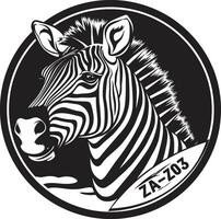 Zebras Regal Majestät Abzeichen elegant einfarbig Profil vektor