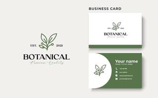 botanische Blatt-Monoline-Logo-Vorlage isoliert in weißem Hintergrund vektor