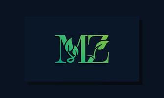 minimales mz-logo im blattstil vektor