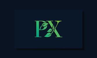 initial px -logotyp med minimal stil vektor