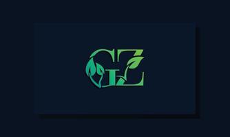 minimal leaf style initial gz logo. vektor